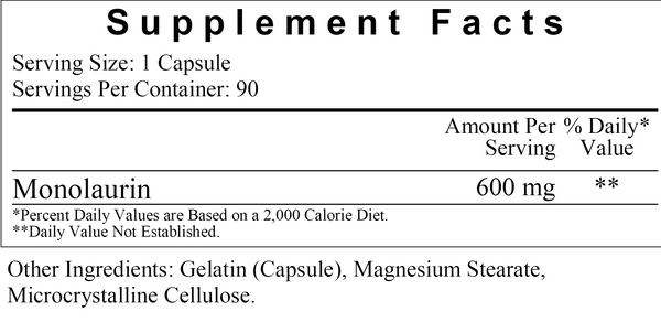 Monolaurin 600 mg 90 capsules